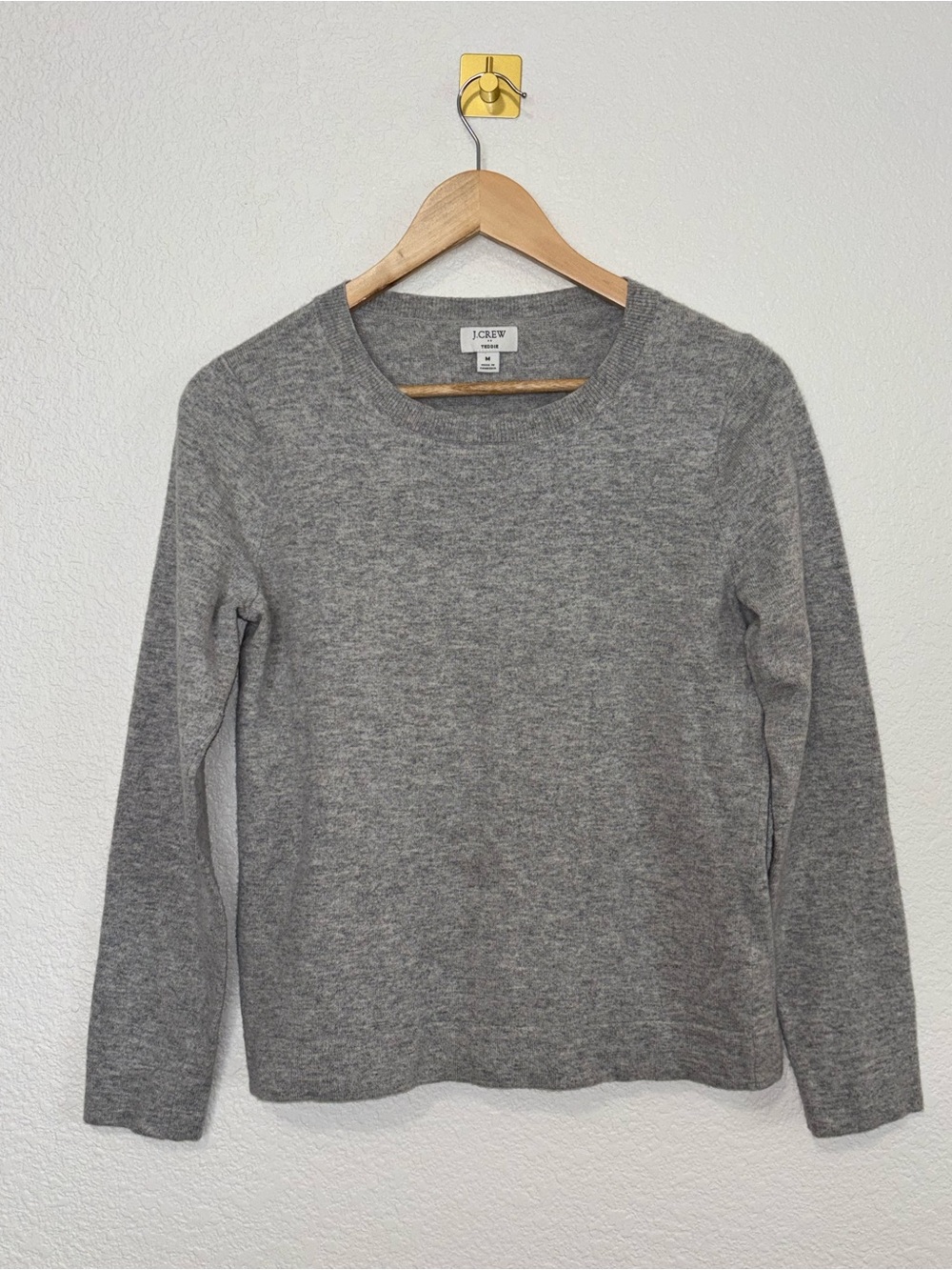 J.Crew Teddie Gray Crewneck Knit Sweater Medium